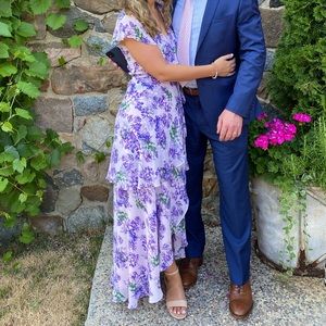 WAYF floral wrap dress